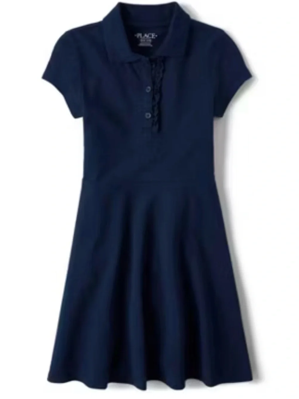 The Children's Place Girls Navy Polo Uniform Dress with Short Sleeves Large NWT